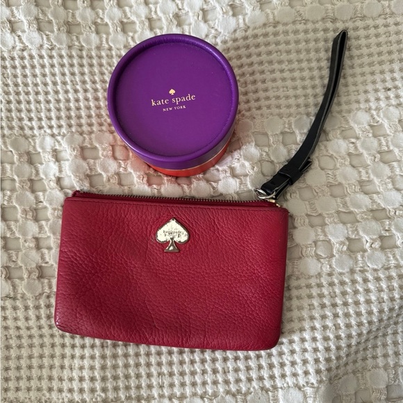 Kate Spade Red Leather Wristlet - Picture 1 of 8